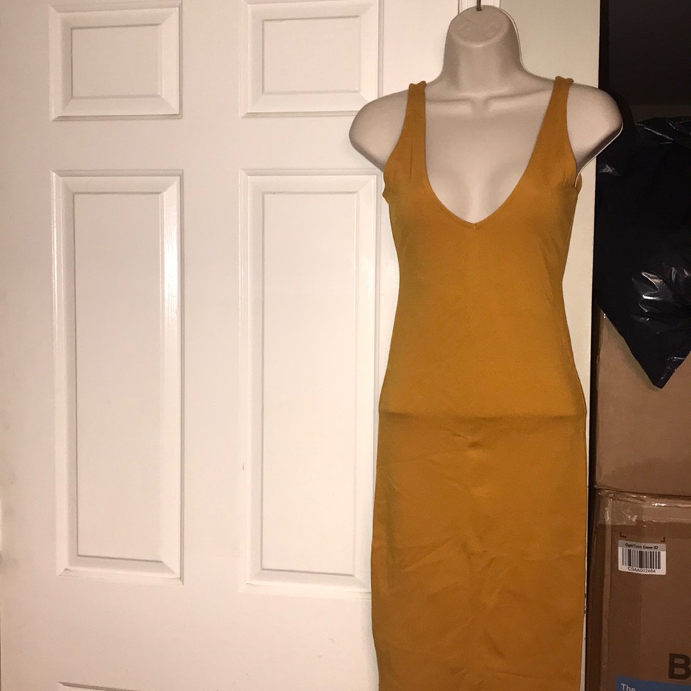 Mustard yellow Midi Tank Dress